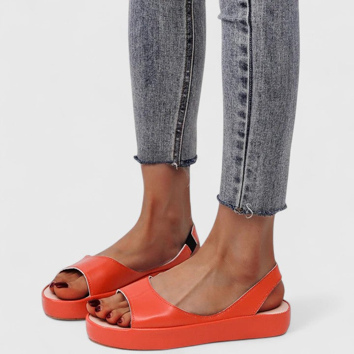 Effortless Platform Wedge Sandal for Women with Slingback Strap Open Toe Cushioned Sole Casual Style