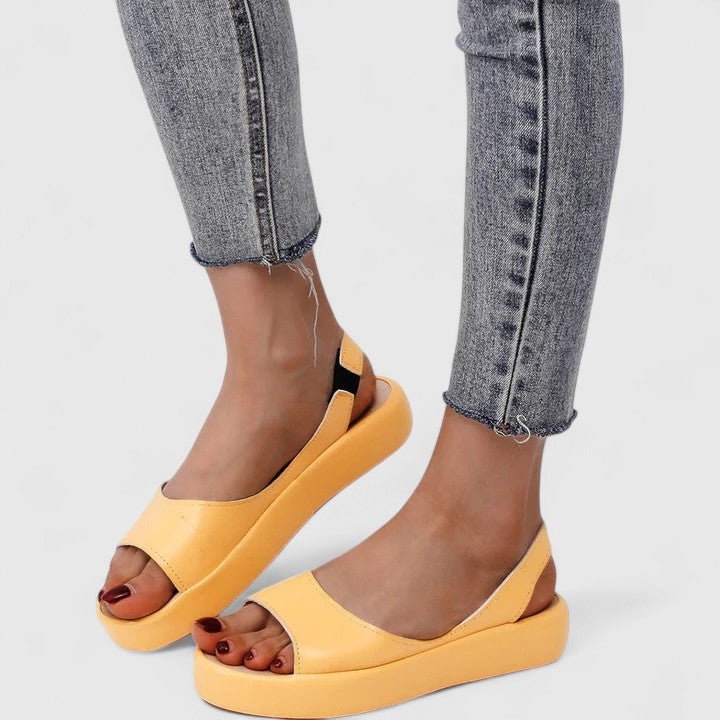 Effortless Platform Wedge Sandal for Women with Slingback Strap Open Toe Cushioned Sole Casual Style