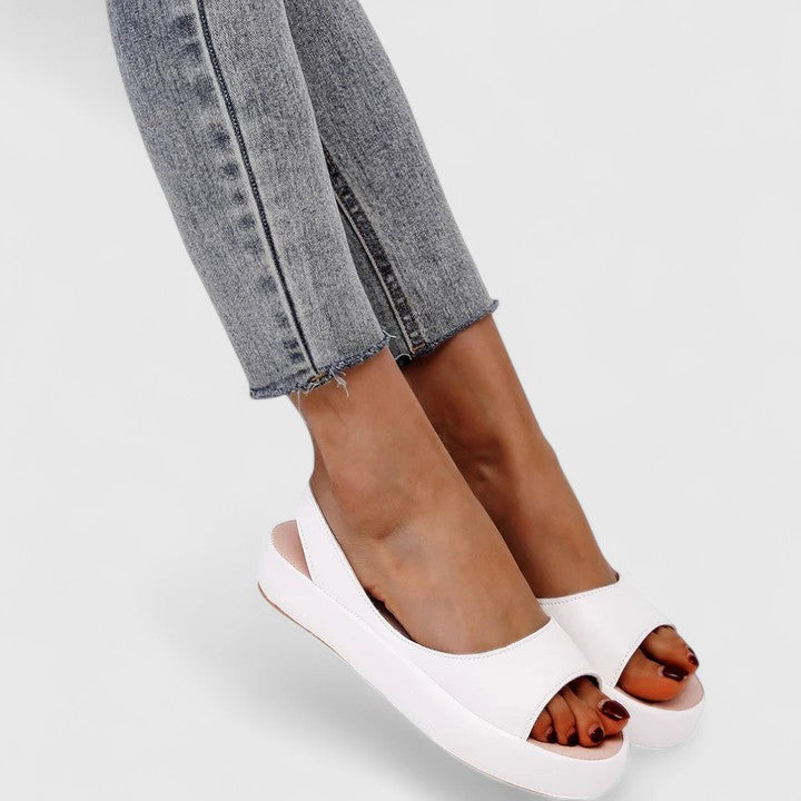 Effortless Platform Wedge Sandal for Women with Slingback Strap Open Toe Cushioned Sole Casual Style