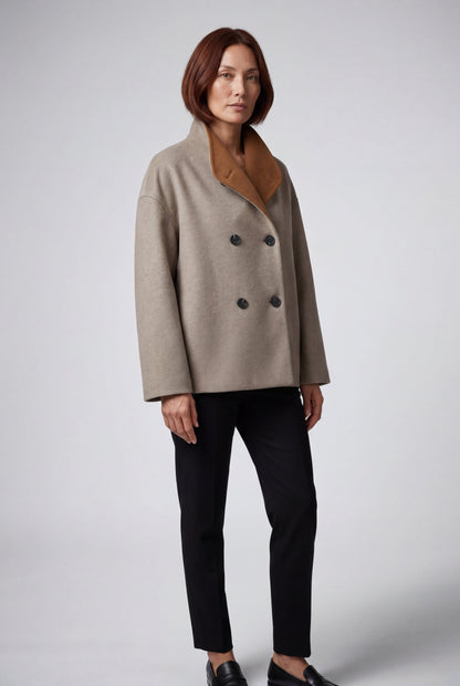 Women's Boxy Double Breasted Pea Coat