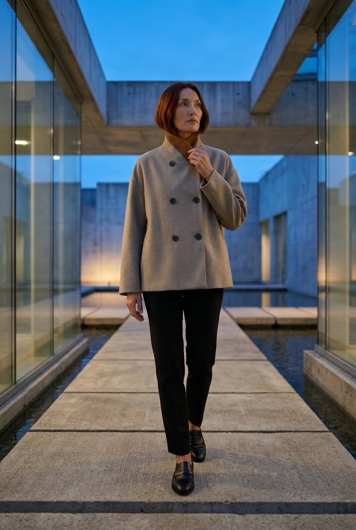 Women's Boxy Double Breasted Pea Coat