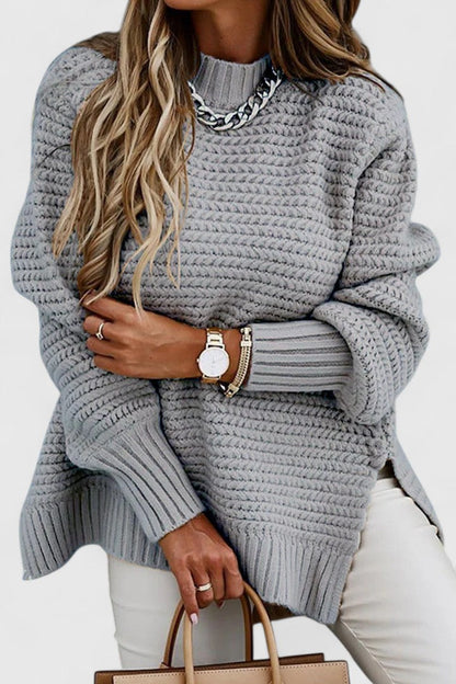 Women's Oversized Chunky Knit Mock Neck Sweater