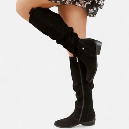 Women's Suede Slouch Knee High Boots