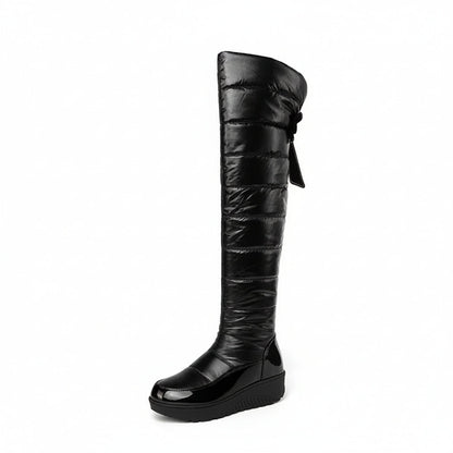 Women's Quilted Warm Lined Knee High Boots