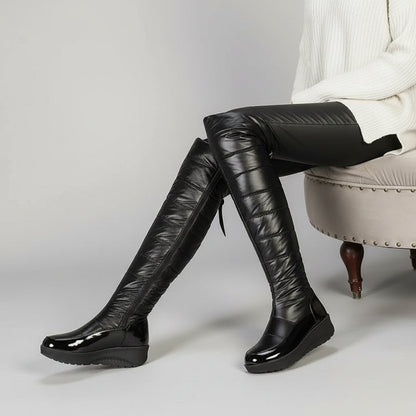 Women's Quilted Warm Lined Knee High Boots