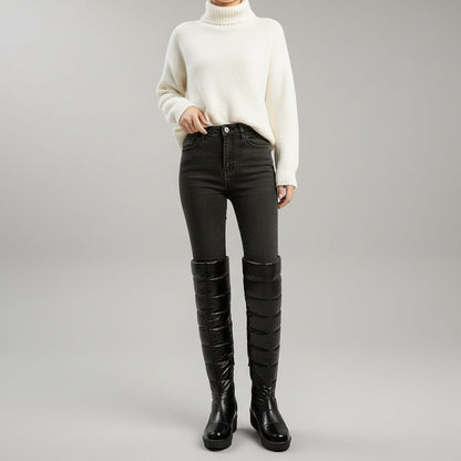 Women's Quilted Warm Lined Knee High Boots