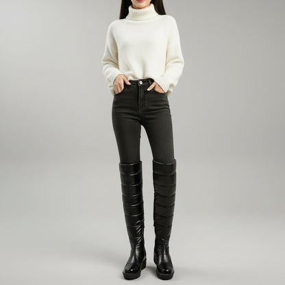 Women's Quilted Warm Lined Knee High Boots