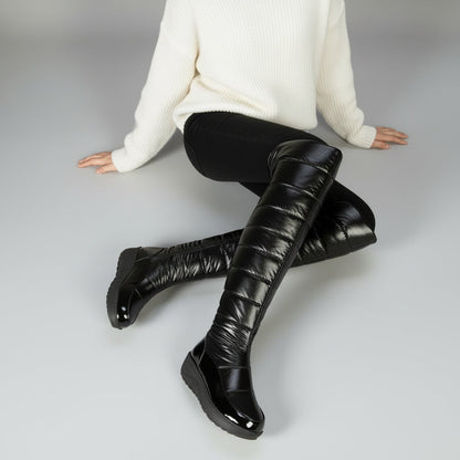 Women's Quilted Warm Lined Knee High Boots