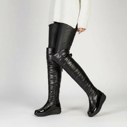 Women's Quilted Warm Lined Knee High Boots