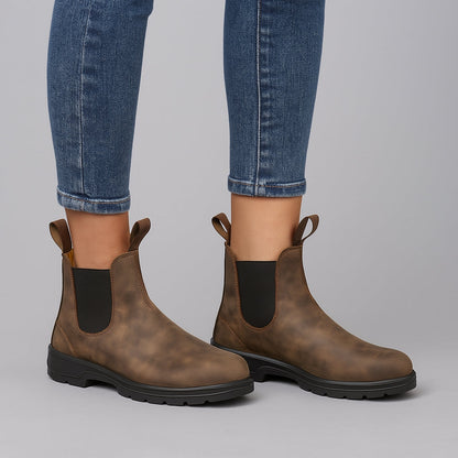 Women's Leather Pull On Chelsea Boots