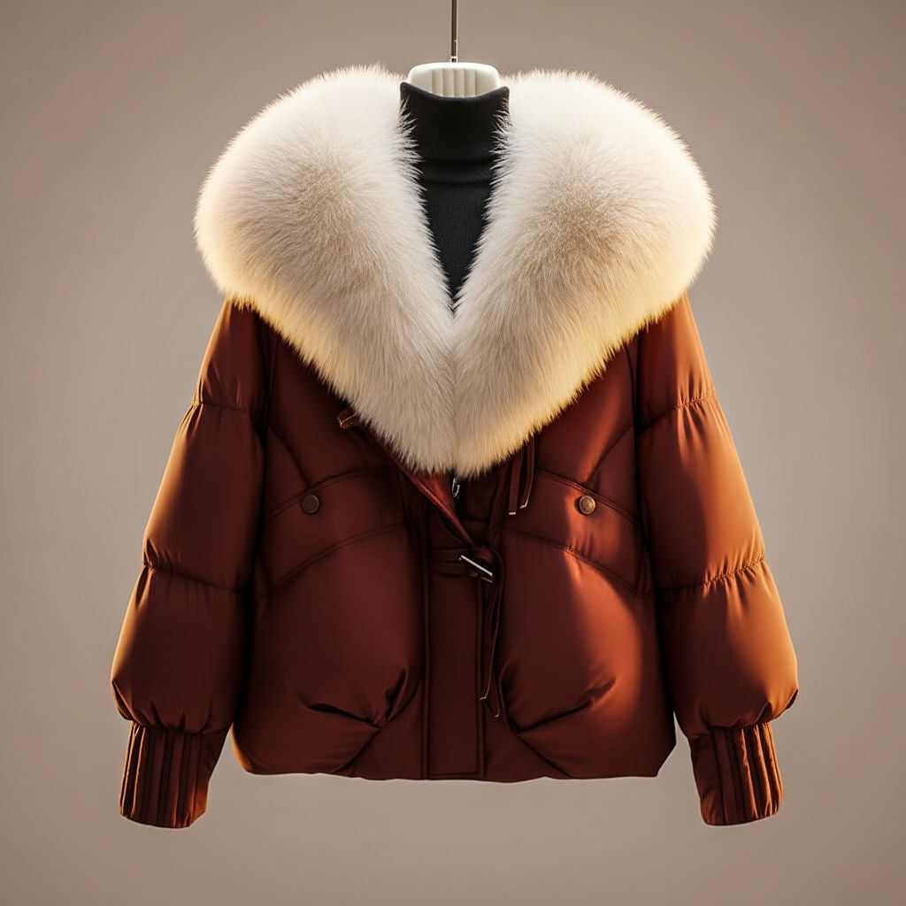 Women's Faux Fur Collar Toggle Puffer Jacket