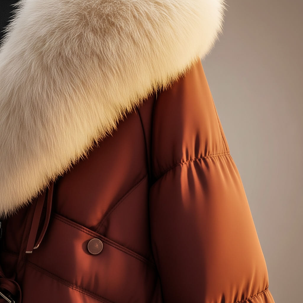 Women's Faux Fur Collar Toggle Puffer Jacket