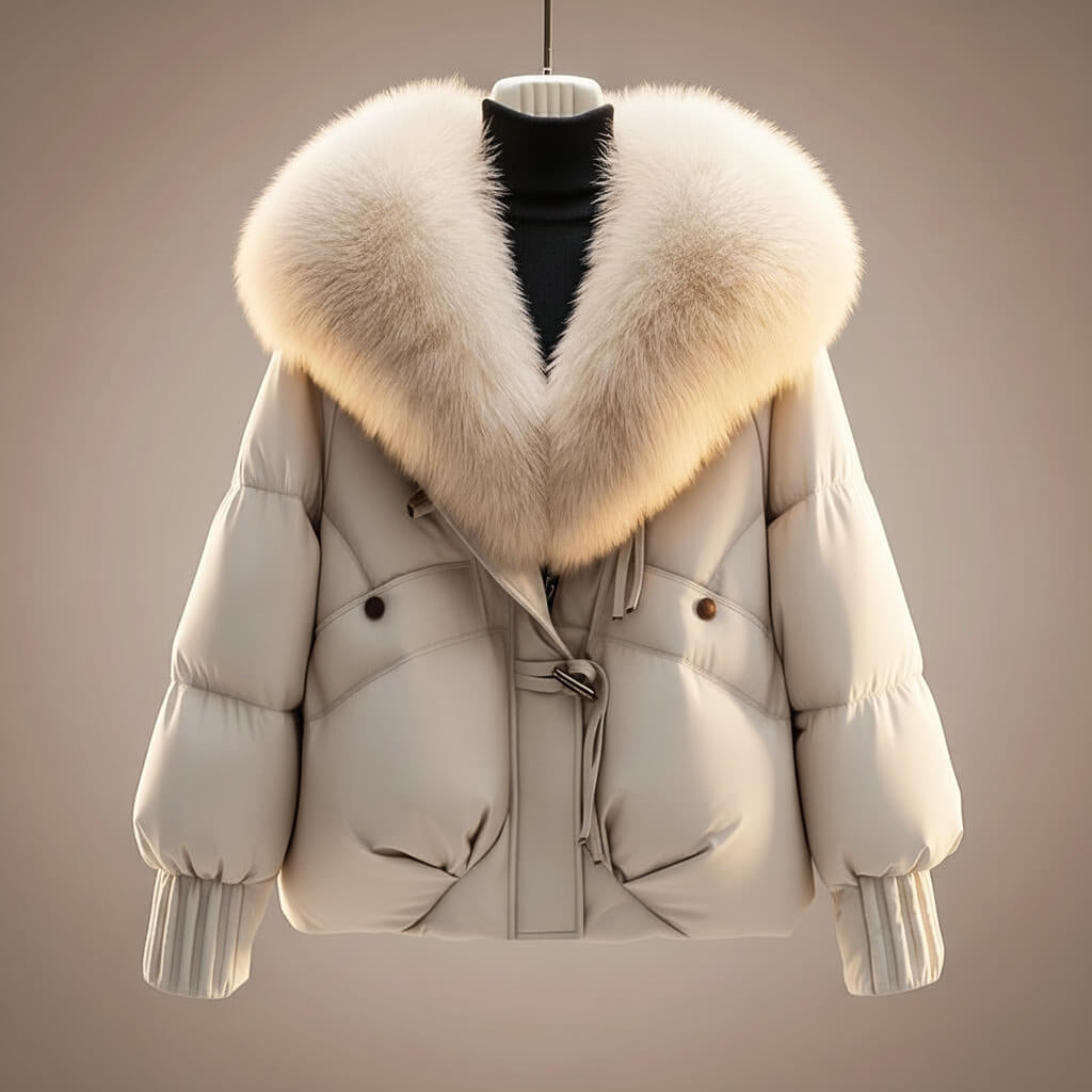 Women's Faux Fur Collar Toggle Puffer Jacket