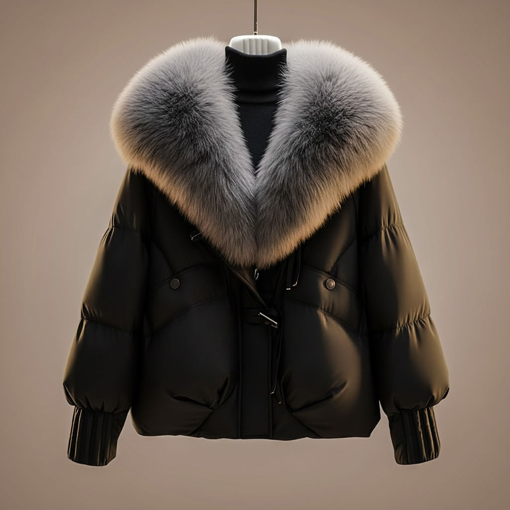 Women's Faux Fur Collar Toggle Puffer Jacket