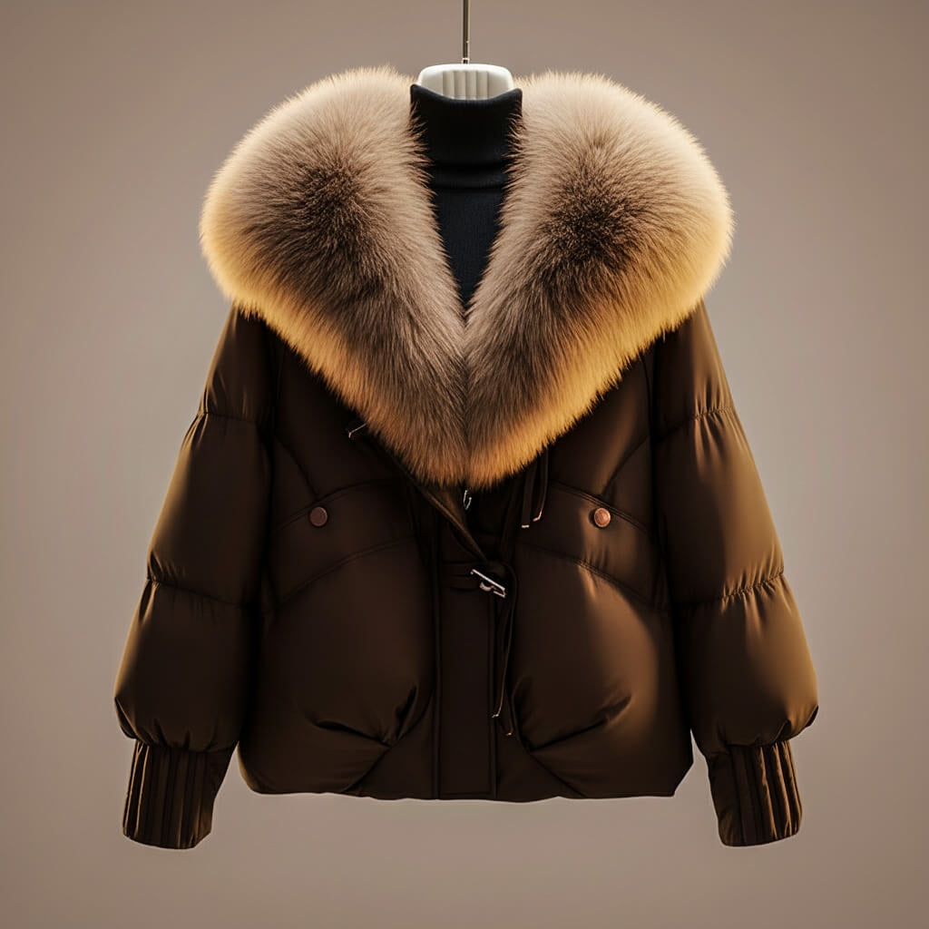 Women's Faux Fur Collar Toggle Puffer Jacket