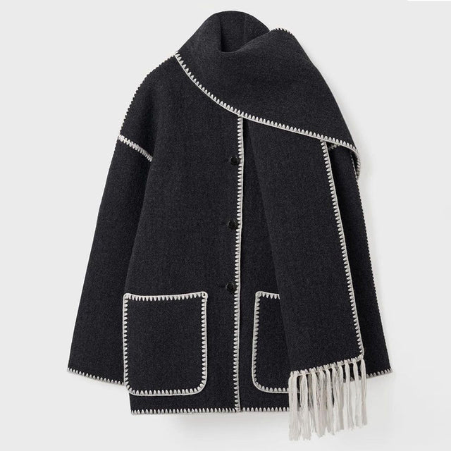 Women's Blanket Scarf Wrap Wool Coat