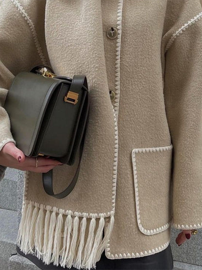 Women's Blanket Scarf Wrap Wool Coat