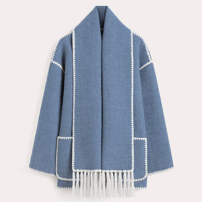 Women's Blanket Scarf Wrap Wool Coat