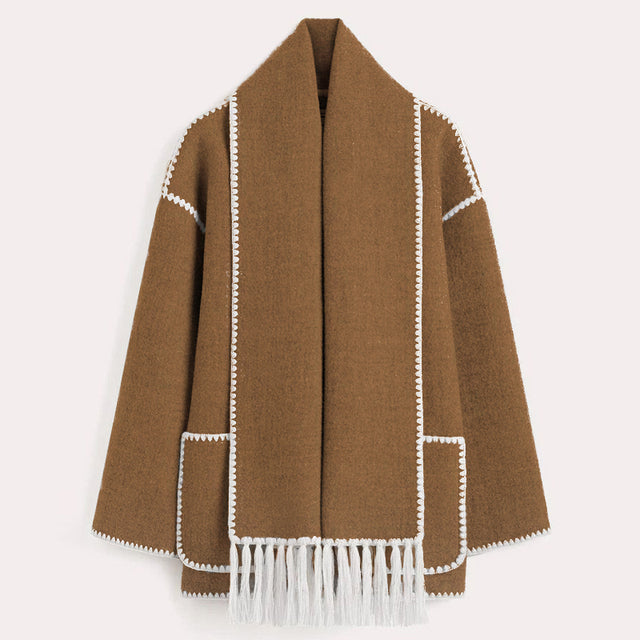 Women's Blanket Scarf Wrap Wool Coat