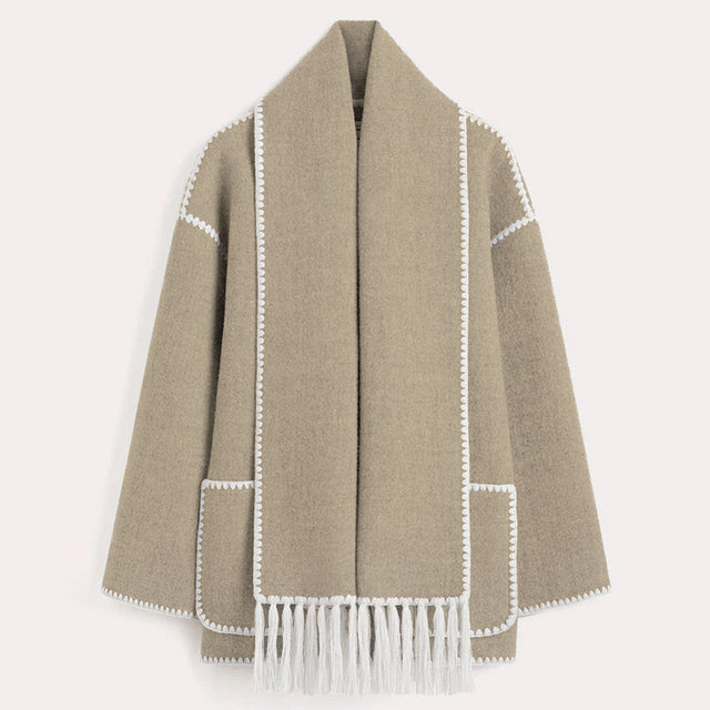 Women's Blanket Scarf Wrap Wool Coat