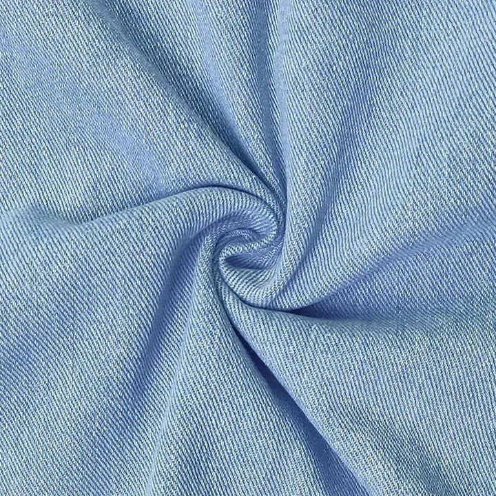 Effortless Blue Denim Dress for Women with Scoop Neck Sleeveless Patch Pocket A Line Casual Style
