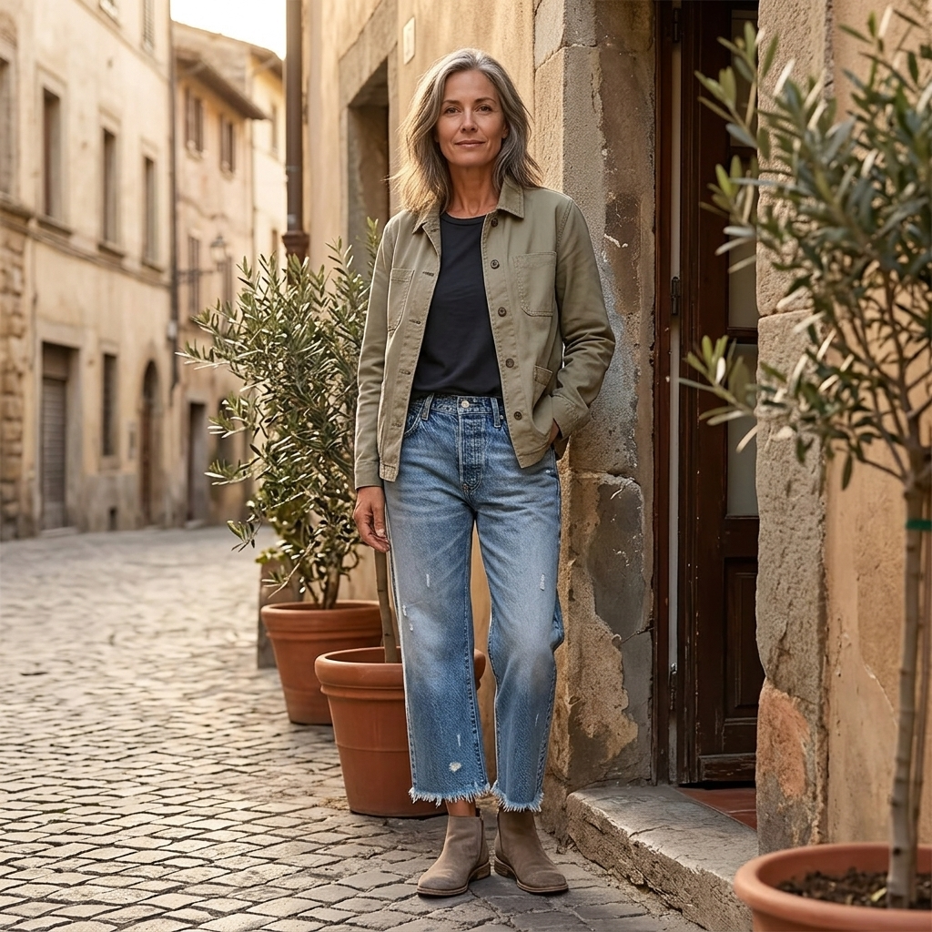 Effortless Distressed Straight Leg Jeans for Women with High Waist Frayed Hem Cropped Casual Style