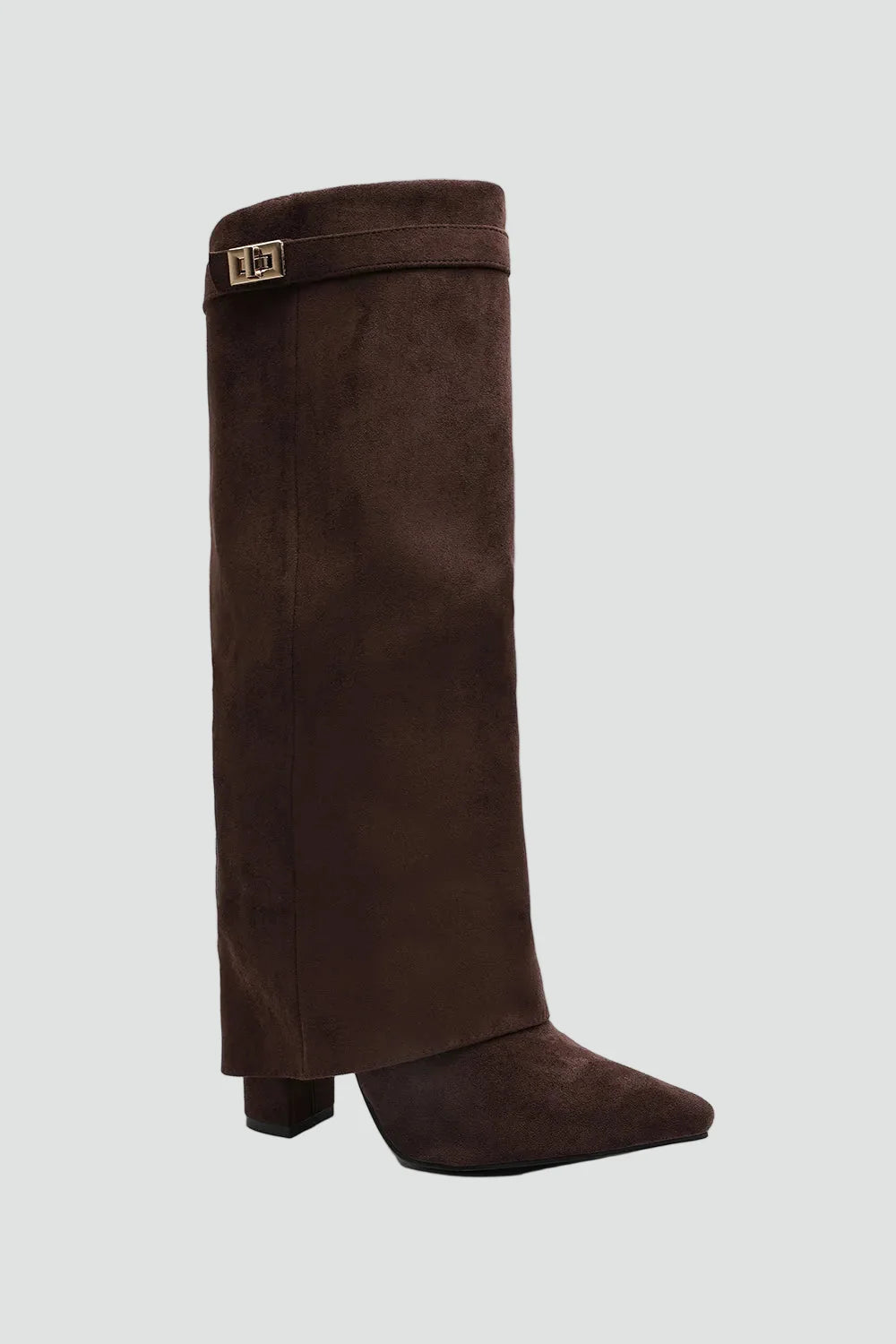 Women's Suede Fold Over Knee High Boots