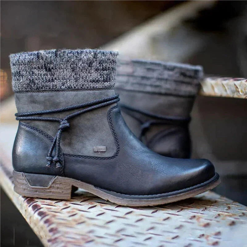 Women's Knit Cuff Warm Lined Snow Boots