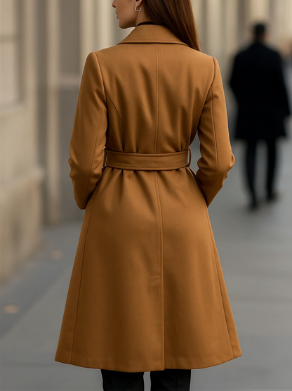 Women's Belted Notch Lapel Trench Coat
