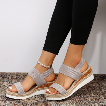 Effortless Espadrille Wedge Sandal for Women with Crisscross Strap Platform Boho Style