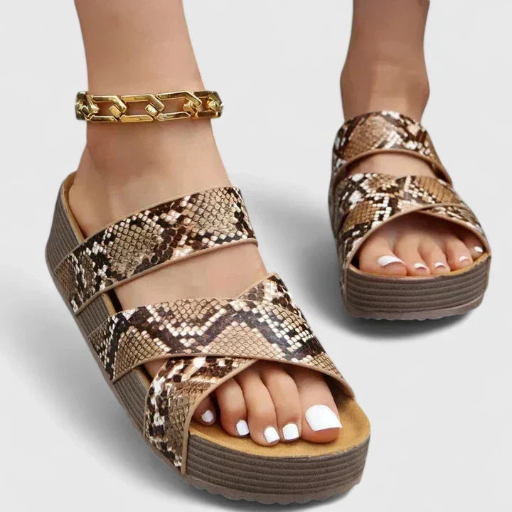 Effortless Woven Platform Sandal for Women with Crisscross Strap Wedge Sole Boho Style