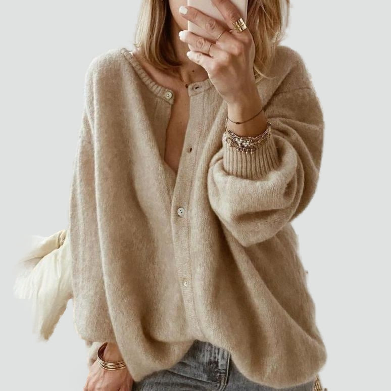 Women's Oversized Button Front Cardigan