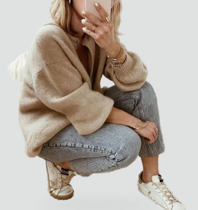 Women's Oversized Button Front Cardigan