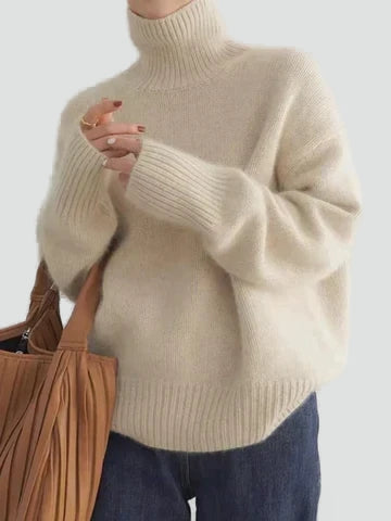 Women's Oversized Ribbed Turtleneck Sweater