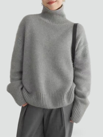 Women's Oversized Ribbed Turtleneck Sweater