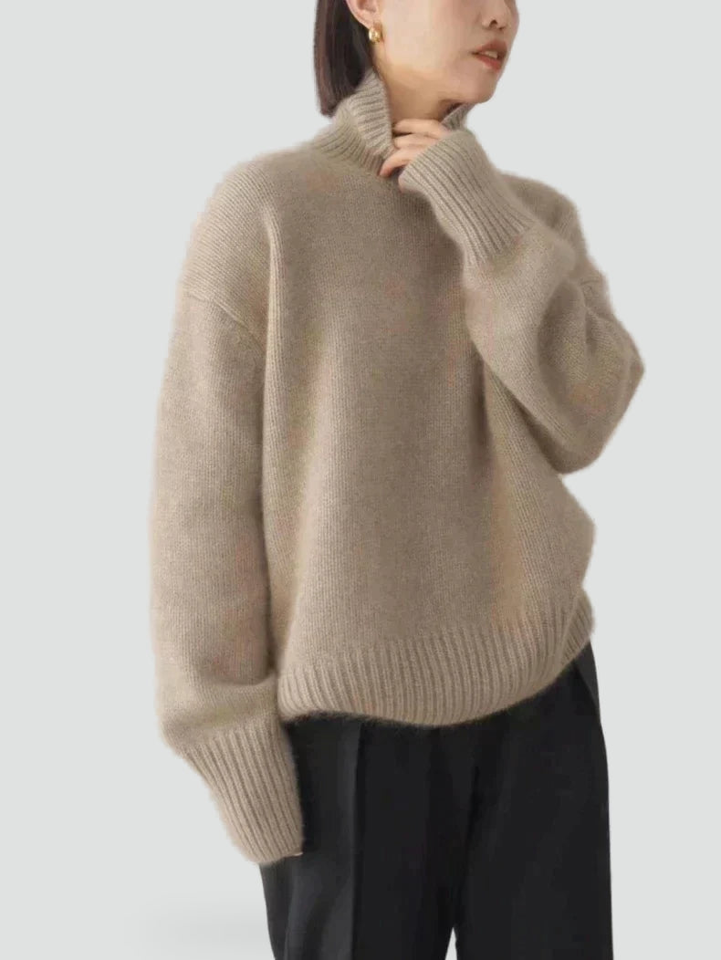 Women's Oversized Ribbed Turtleneck Sweater