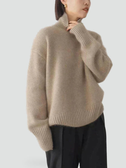 Women's Oversized Ribbed Turtleneck Sweater