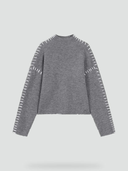 Women's Oversized Knit Mock Neck Sweater