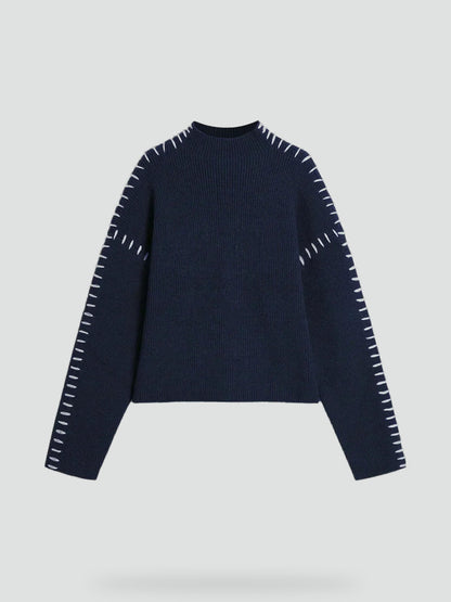 Women's Oversized Knit Mock Neck Sweater