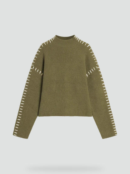 Women's Oversized Knit Mock Neck Sweater