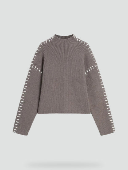 Women's Oversized Knit Mock Neck Sweater