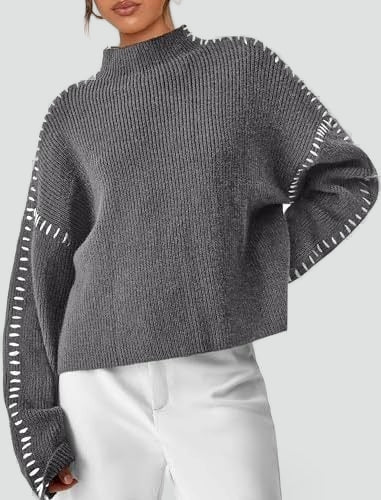 Women's Oversized Knit Mock Neck Sweater