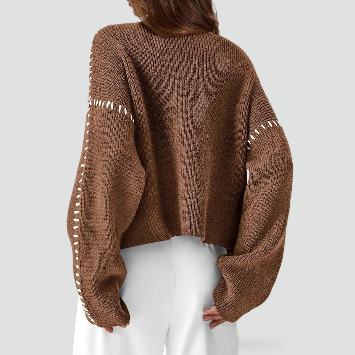 Women's Oversized Knit Mock Neck Sweater