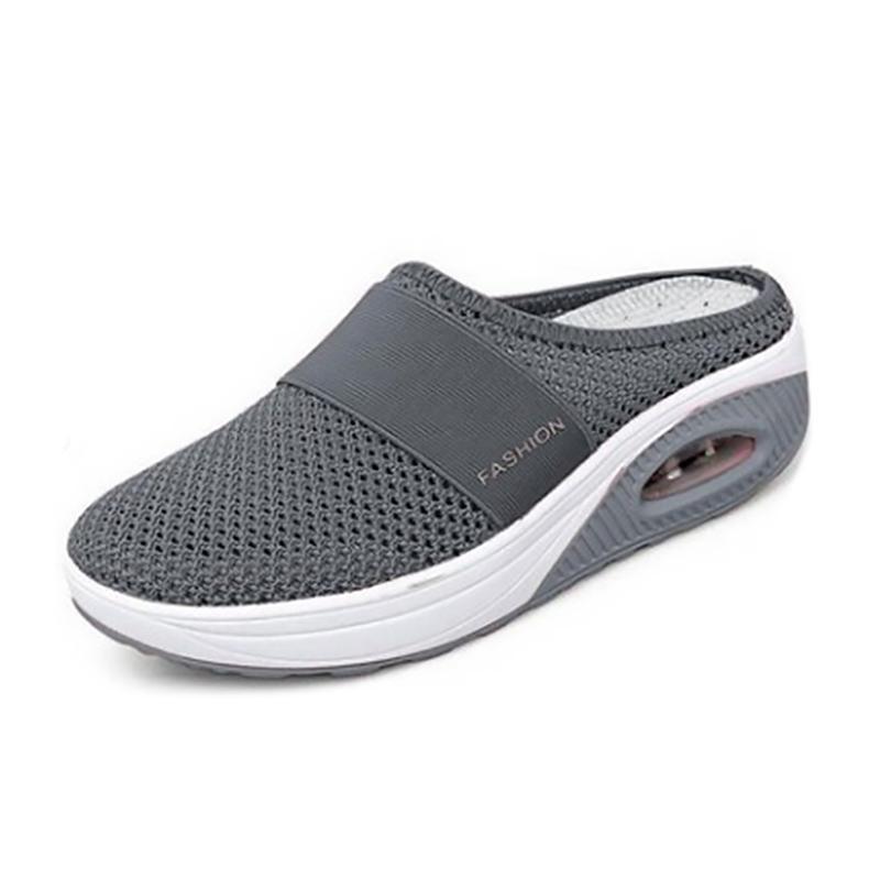 Comfortable Mesh Slip On Wedge Sneakers for Women with Air Cushion Platform Mule Style