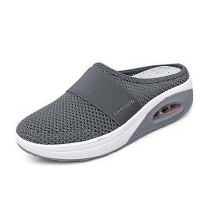 Comfortable Mesh Slip On Wedge Sneakers for Women with Air Cushion Platform Mule Style