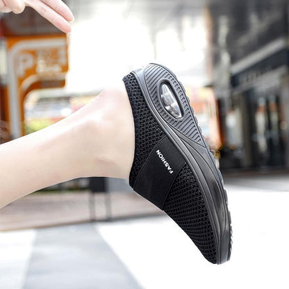 Comfortable Mesh Slip On Wedge Sneakers for Women with Air Cushion Platform Mule Style