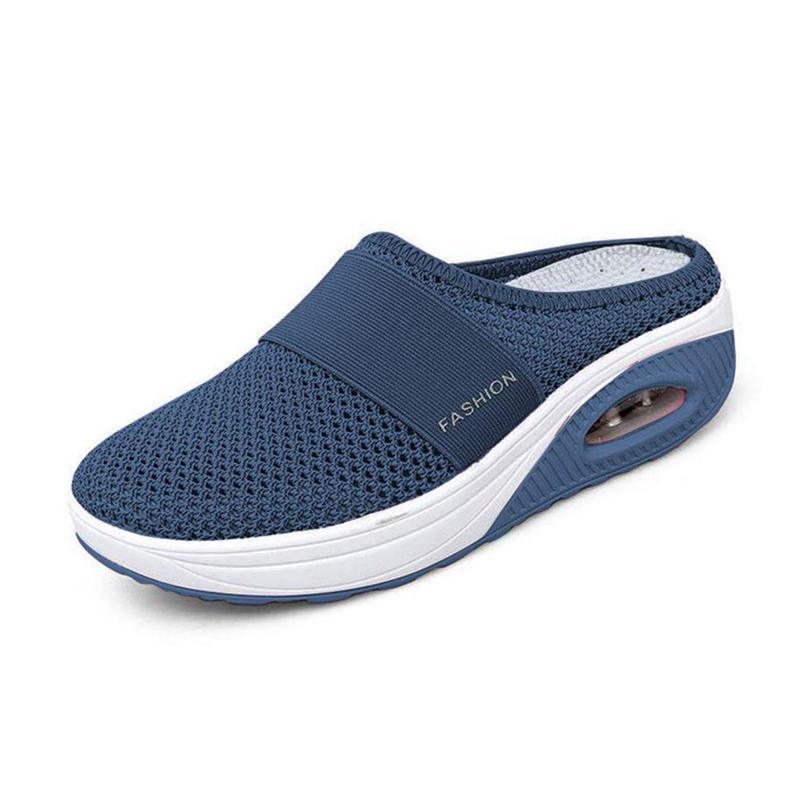 Comfortable Mesh Slip On Wedge Sneakers for Women with Air Cushion Platform Mule Style