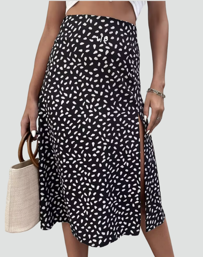 Effortless Leopard Print Wrap Midi Skirt for Women with High Waist Tie Front Asymmetrical Hem Flowing Style