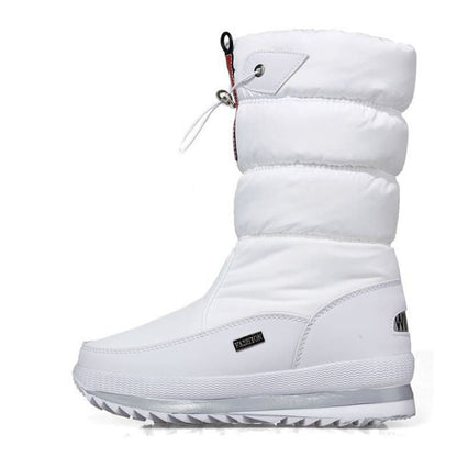 Cozy Quilted Rainproof Boots for Women with Waterproof Zipper Drawstring Platform Style