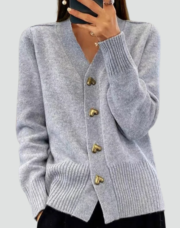 Women's Button Front V Neck Cardigan